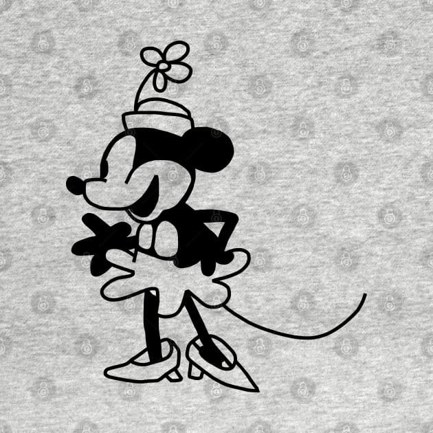 Steamboat Willie Chatty Cartoon Girl Mouse by ellenhenryart